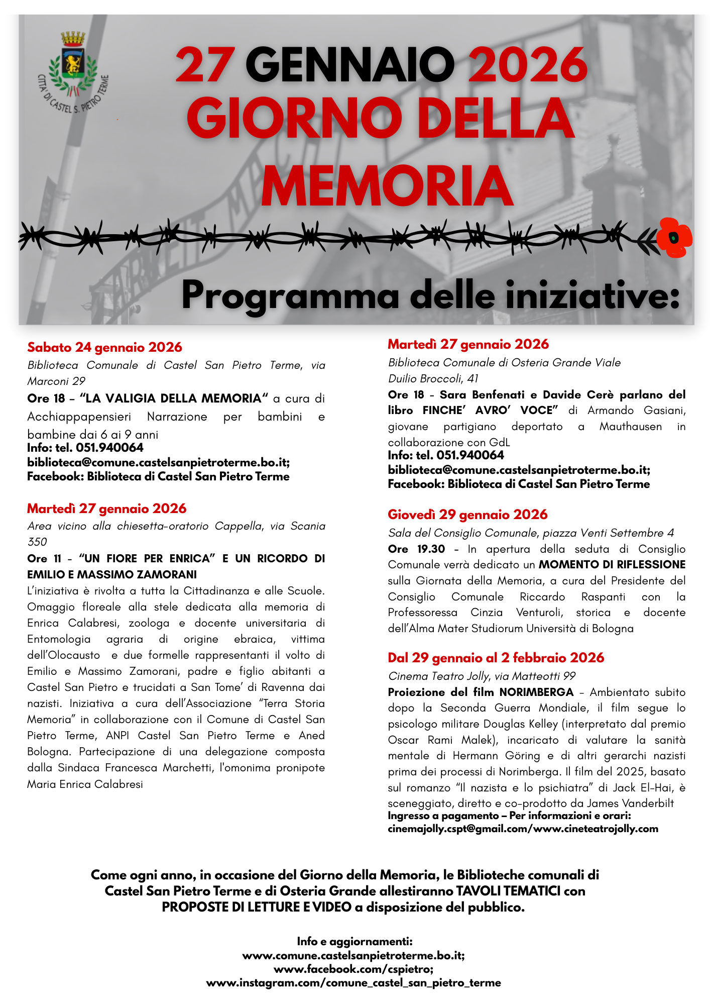 Giorno della Memoria 27 gennaio 2026: ricordare per non dimenticare ...