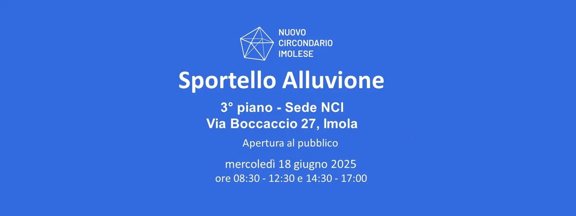 Servizio Ricostruzione Alluvione: sportello del Circondario aperto mercoledì 18 giugno