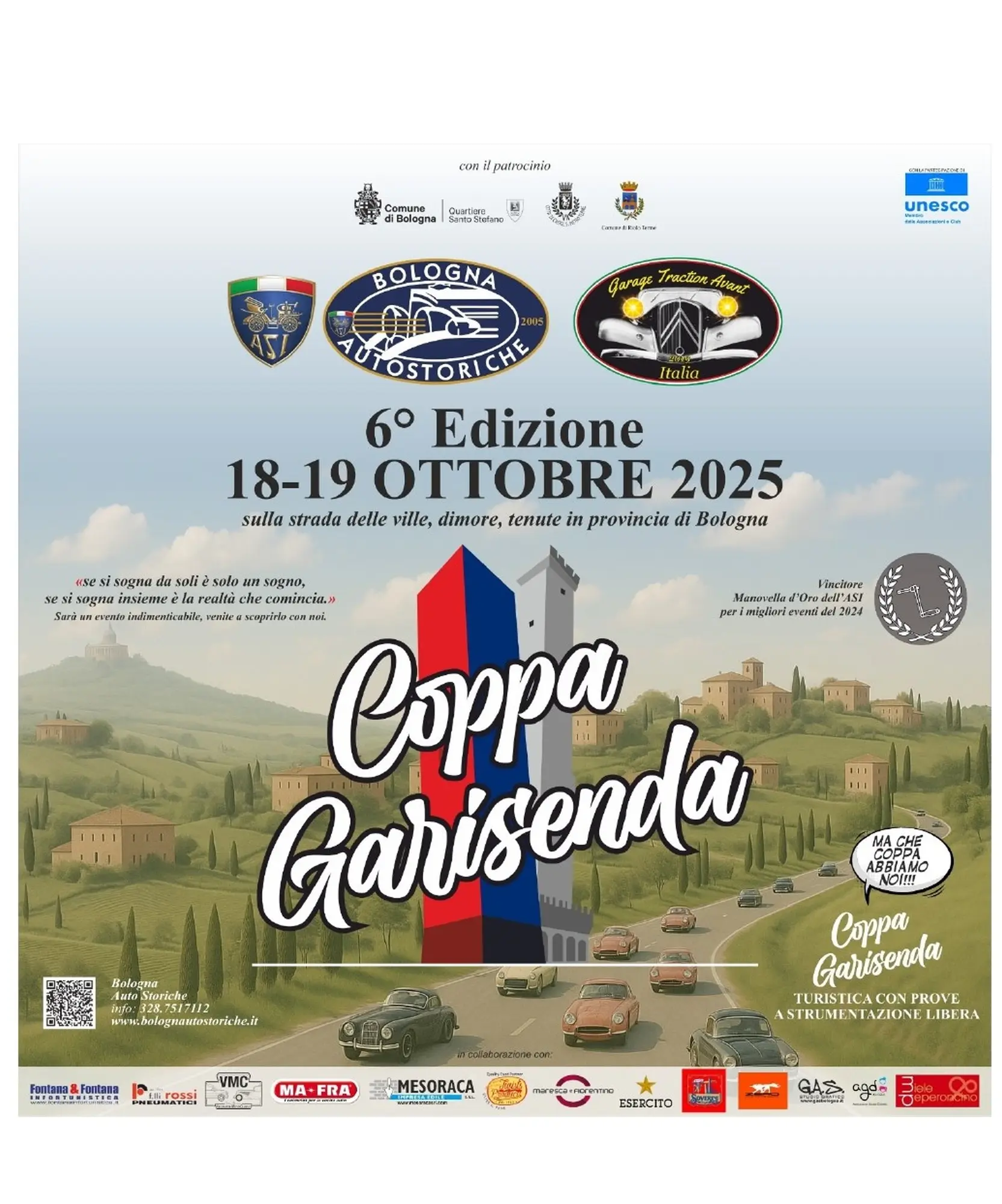 6ª Coppa Garisenda: auto storiche tra le bellezze del nostro territorio
