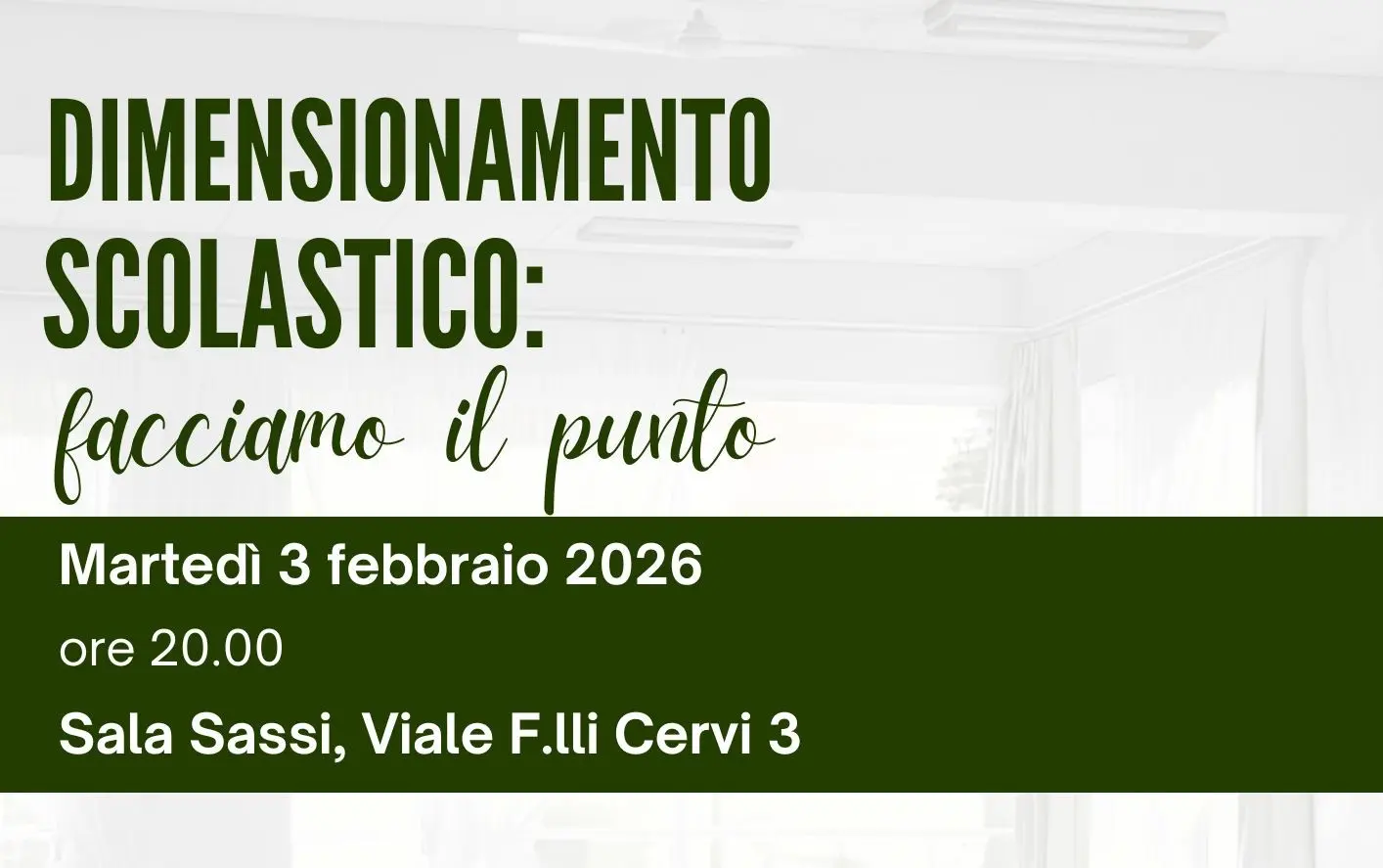 Dimensionamento scolastico: incontro pubblico a Castel San Pietro Terme