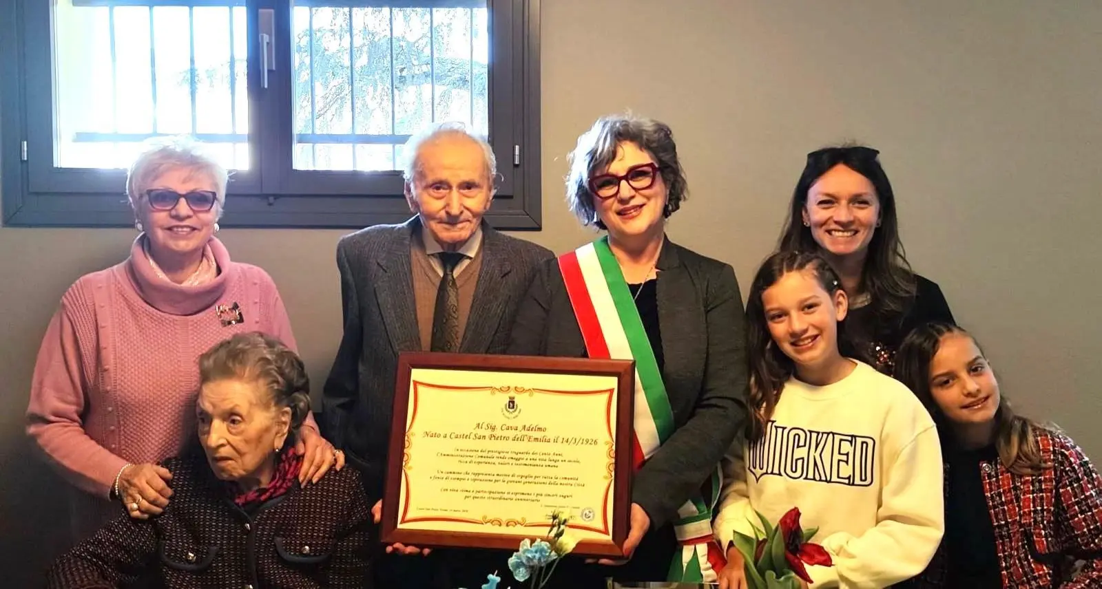 Adelmo Cava festeggia 100 anni, gli auguri dell’Amministrazione