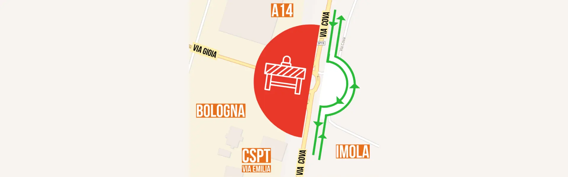 Via Cova–via Gioia, il cantiere della nuova rotatoria entra nella fase 2