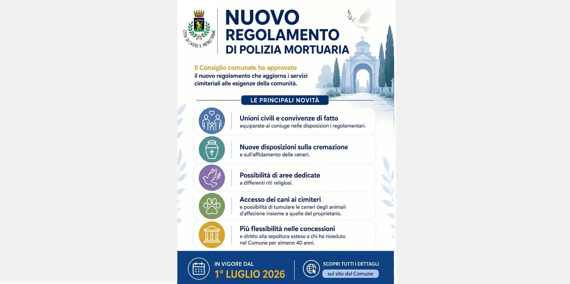 Approvato il nuovo Regolamento comunale di Polizia Mortuaria
